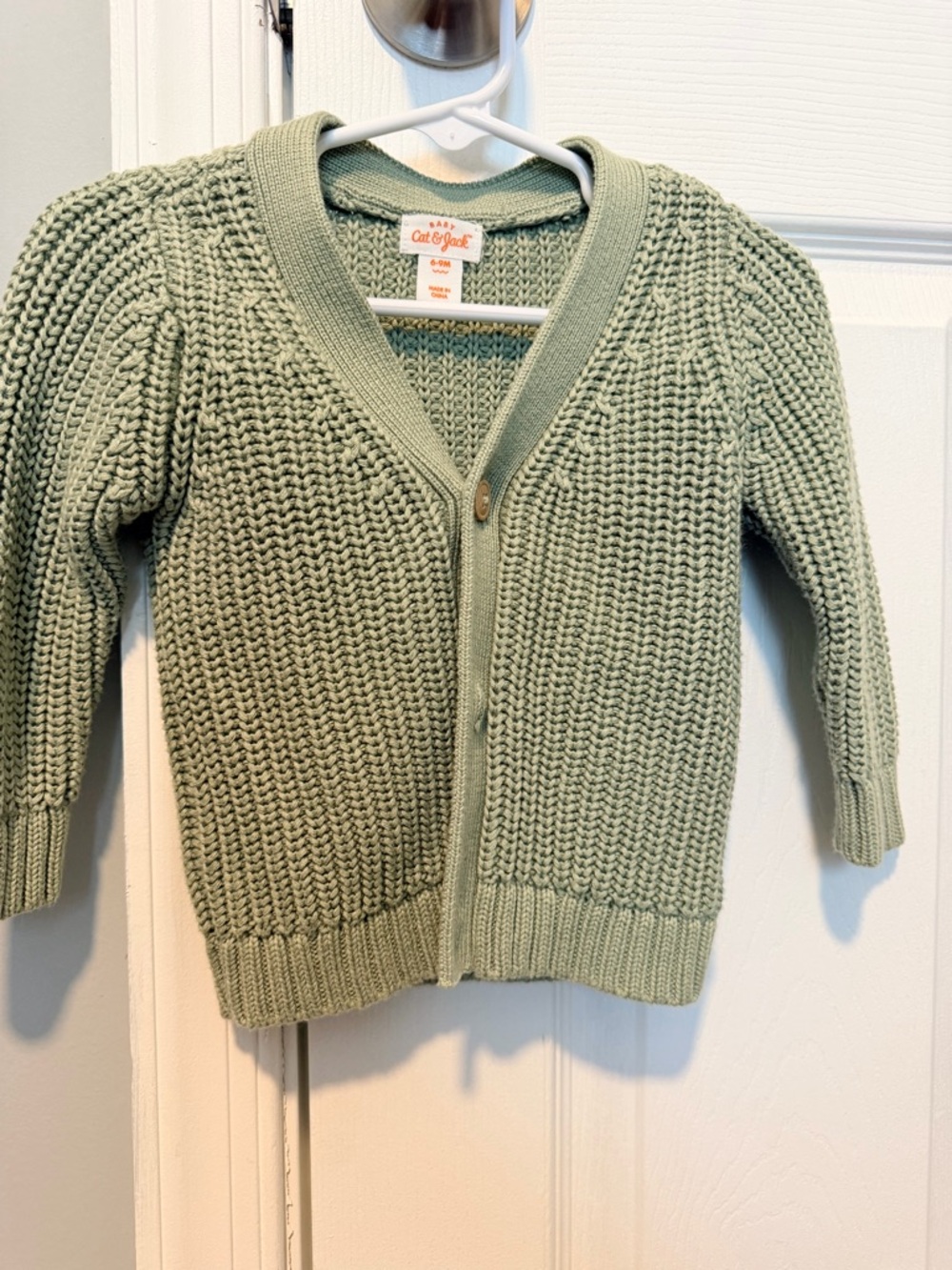 Cat & Jack Sage Green Knit Cardigan for Baby